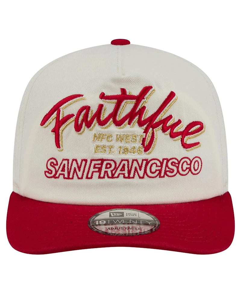 New Era Men's Cream San Francisco 49ers Script 19TWENTY Adjustable Hat