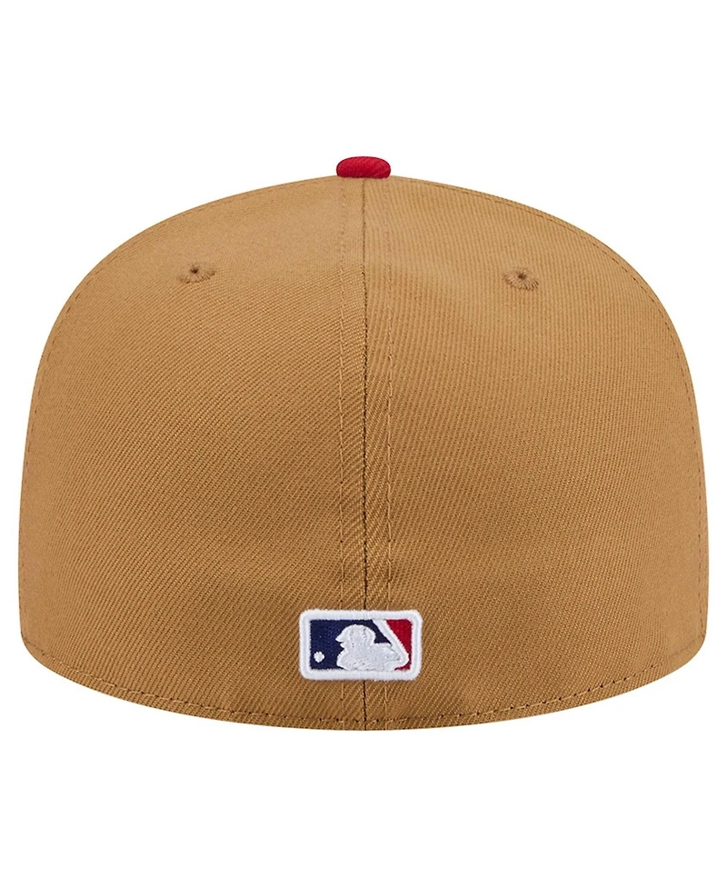 New Era Men's Tan Philadelphia Phillies Fruit Sticker 59FIFTY Fitted Hat