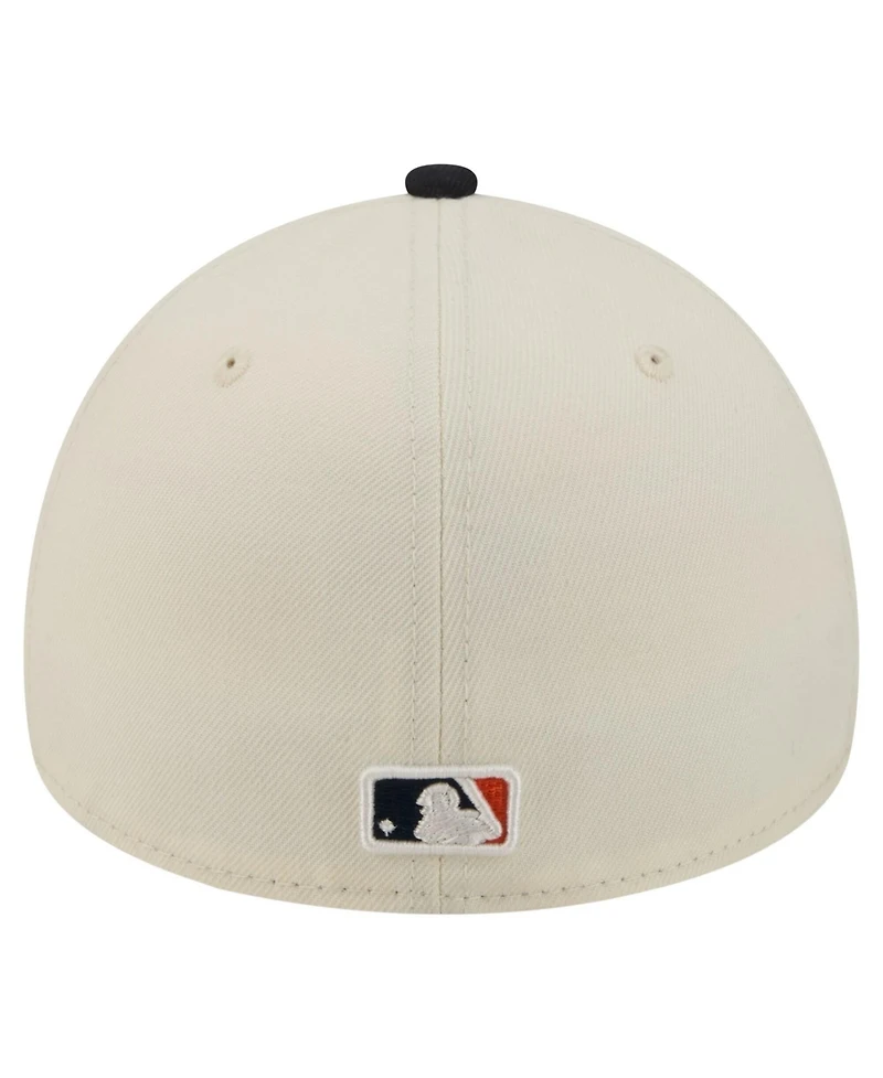 New Era Men's Cream Detroit Tigers Chrome A-Frame 59FORTY Fitted Hat