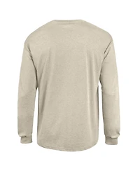 Champion Men's Heather Oatmeal Michigan Wolverines Neutral Arch Long-Sleeve T-Shirt