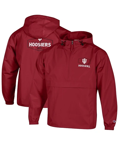 Champion Men's Crimson Indiana Hoosiers Delay Packable Half-Zip Jacket