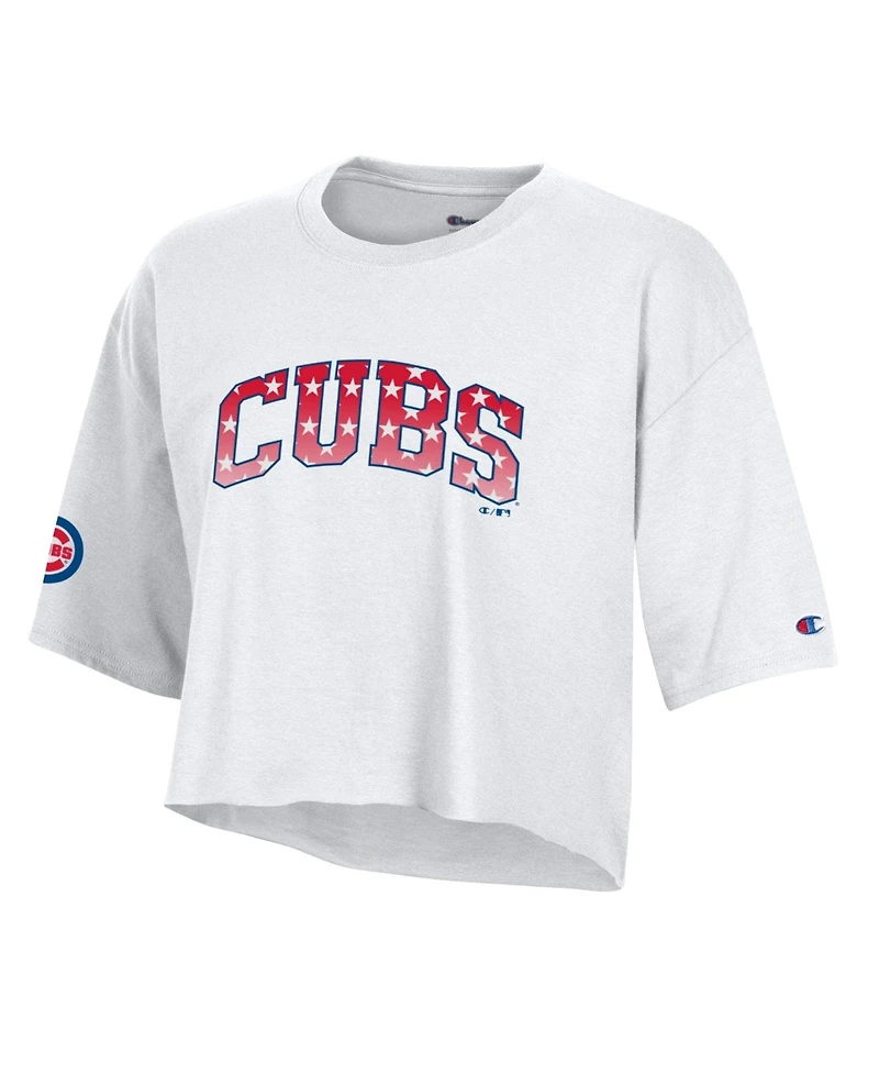 Champion Women's Chicago Cubs Boyfriend Cropped T-Shirt