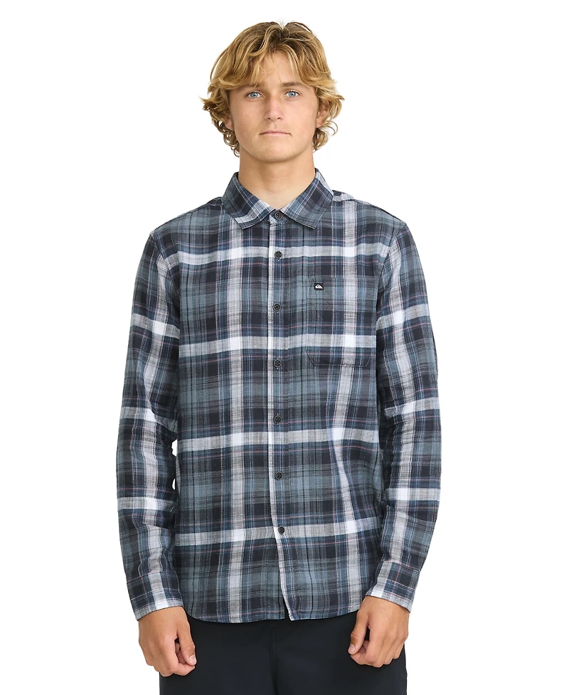 Quiksilver Men's Textured Plaid Flannel Shirt