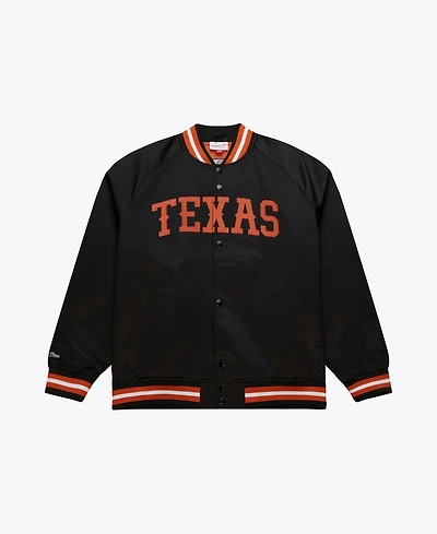 Mitchell & Ness Texas Longhorns Black Satin Raglan Full-Snap Jacket