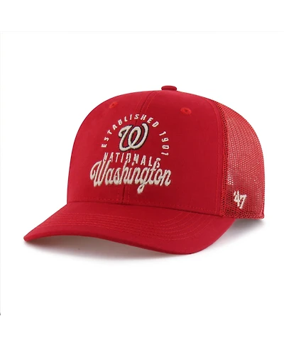 47 Brand Men's Red Washington Nationals Pitstop Trucker Adjustable Hat