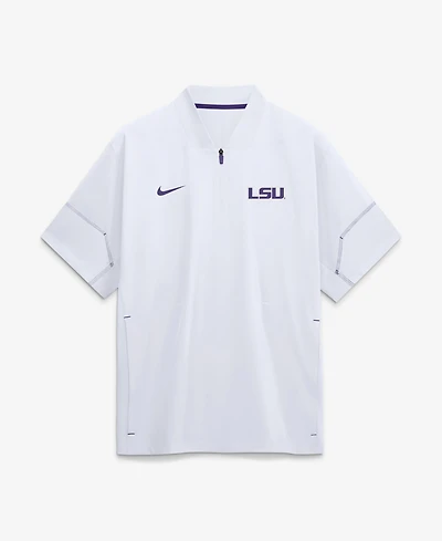 Nike Men's White Lsu Tigers 2026 Sideline Short Sleeve Quarter-Zip Coaches Jacket