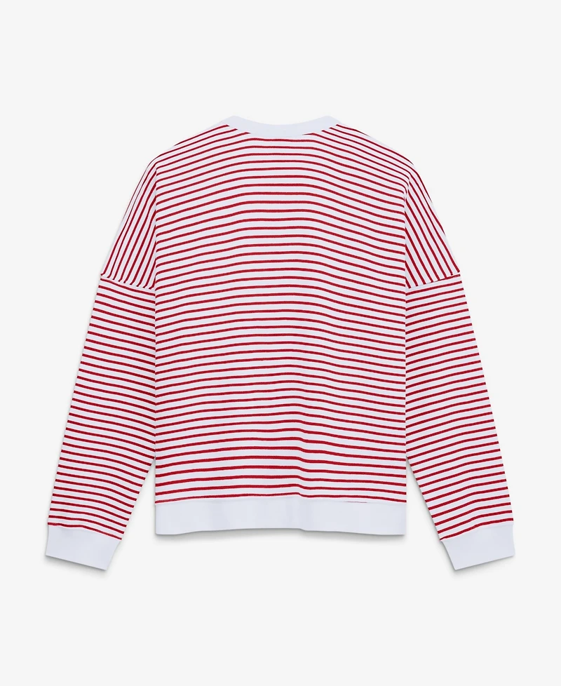 Fanatics Women's Kansas City Chiefs Oversized French Terry Striped Sweatshirt