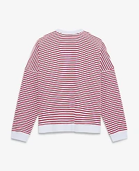 Fanatics Women's Kansas City Chiefs Oversized French Terry Striped Sweatshirt