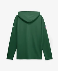 Nike Men's Green New York Jets Sideline Game On Lightweight Long Sleeve Hooded Dri-fit Sweatshirts