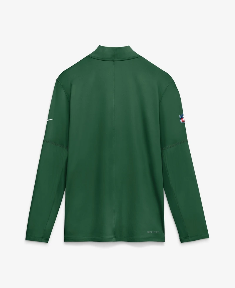 Nike Men's Green New York Jets Sideline Logo Glory Midweight Dri-fit Half-Zip Pullover