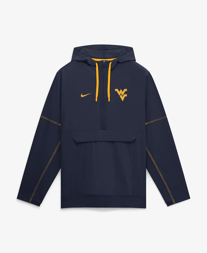 Nike Men's Navy West Virginia Mountaineers 2026 Sideline Anorak Half-Zip Hooded Sweatshirt