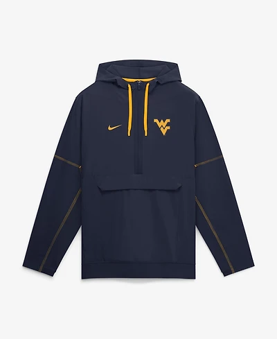 Nike Men's Navy West Virginia Mountaineers 2026 Sideline Anorak Half-Zip Hooded Sweatshirt