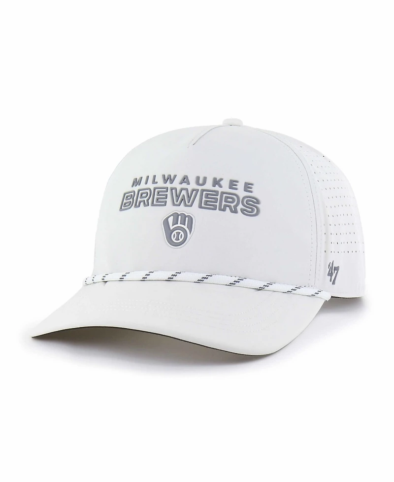 47 Brand Men's White Milwaukee Brewers Forward Vault Hitch Adjustable Hat