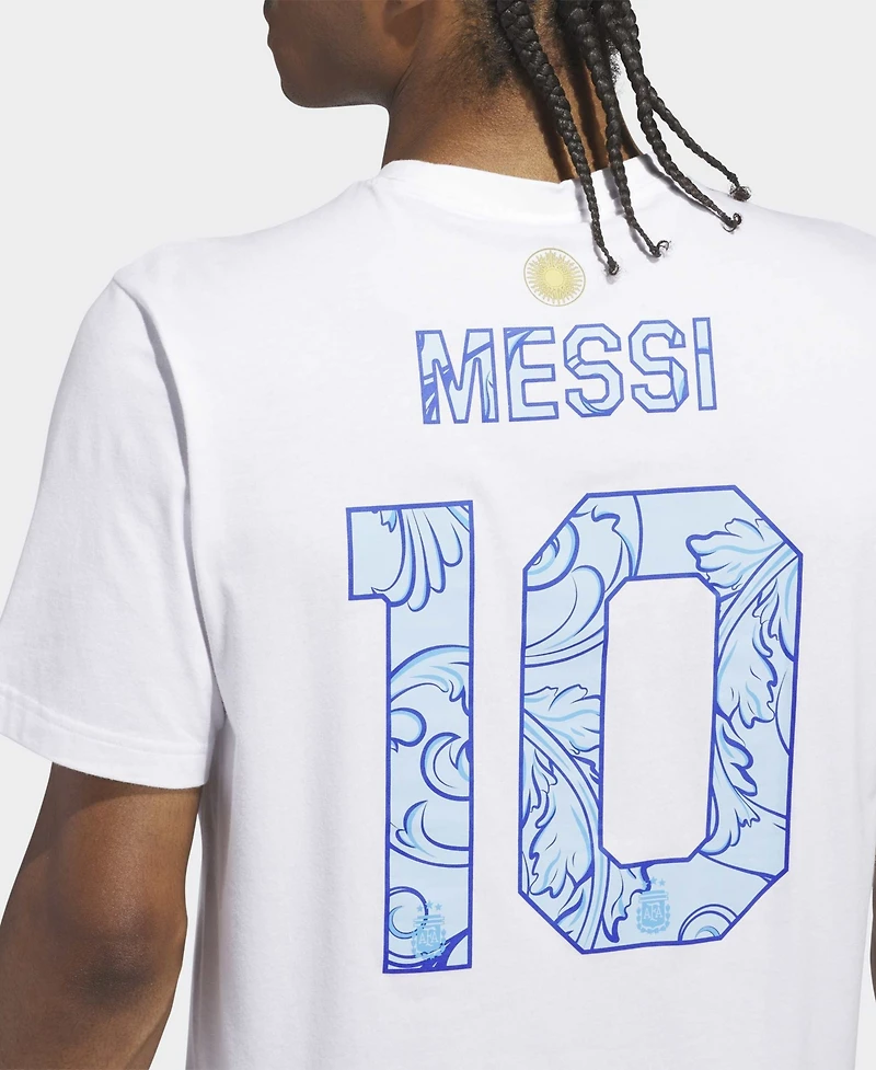 Adidas Men's Lionel Messi White Argentina National Team 2026 Away Jersey Hook Name Number T-Shirt