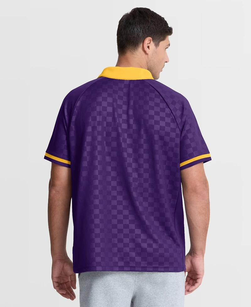 Fanatics Men's Purple/Gold Minnesota Vikings Homerun Raglan V-Neck Polo Shirt
