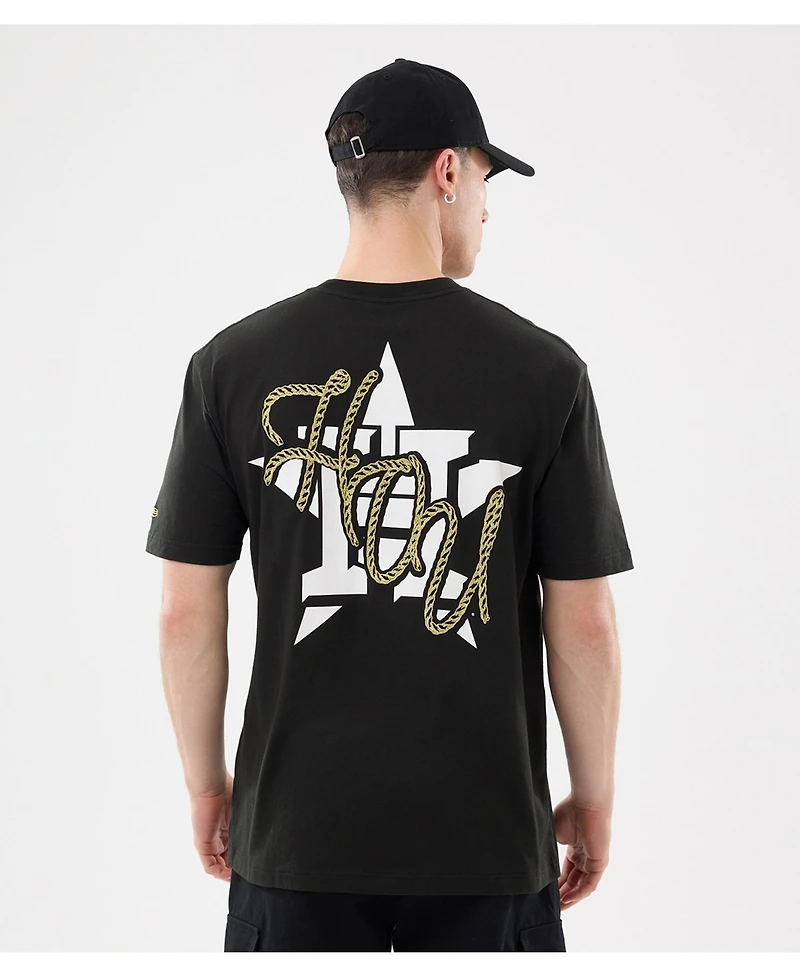 New Era Men's Black Houston Astros Injection Lifestyle Urban Ranchwear T-Shirt