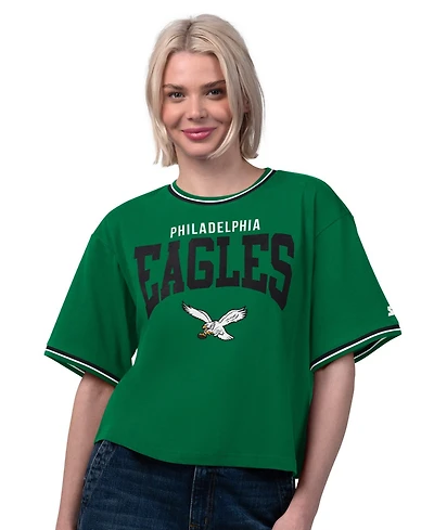 Starter Women's Kelly Green Philadelphia Eagles Vintage Ace Cropped T-Shirt