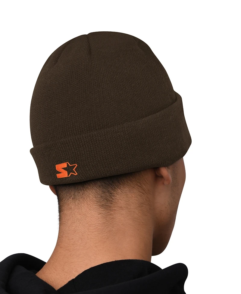 Starter Men's Brown Cleveland Browns Hoodie and Cuffed Knit Hat Combo Pack