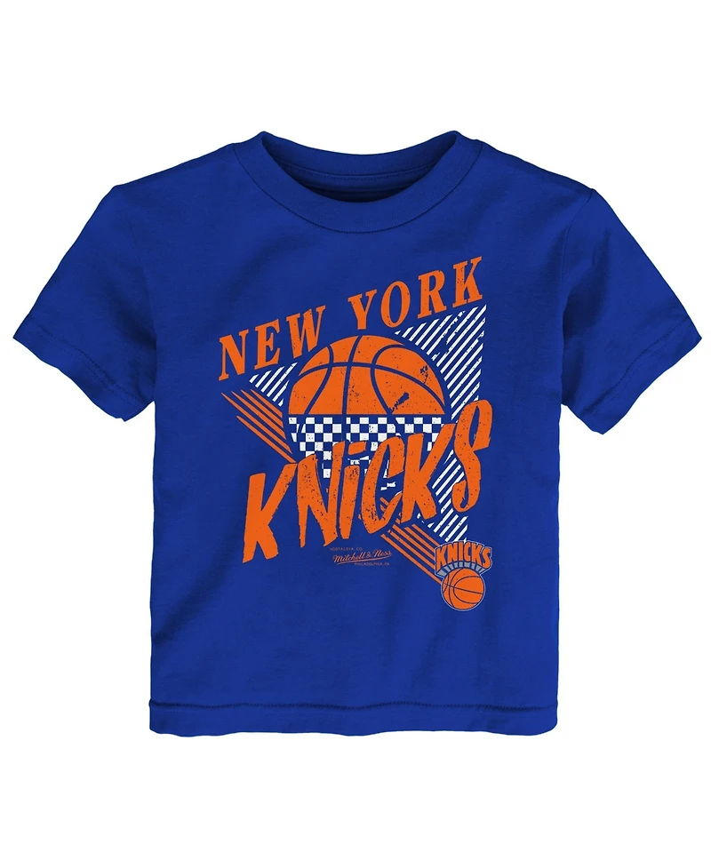 Mitchell & Ness Big Boys and Girls Blue New York Knicks Slam Dunk T-Shirt