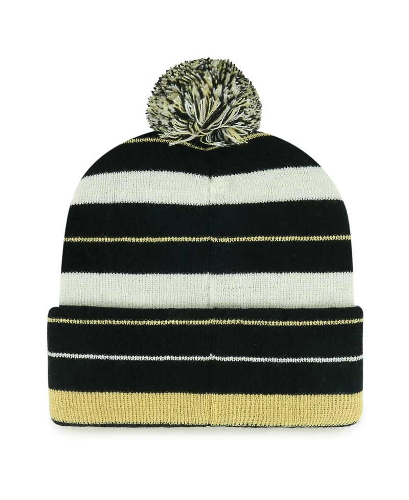 '47 Brand Men's Black New Orleans Saints Powerline Cuffed Knit Pom Hat