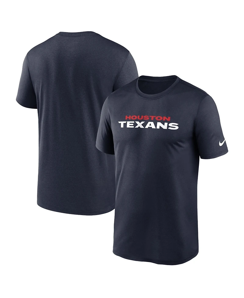 Nike Men's Navy Houston Texans Primetime Legend Wordmark Dri-fit T-Shirt