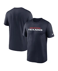 Nike Men's Navy Houston Texans Primetime Legend Wordmark Dri-fit T-Shirt
