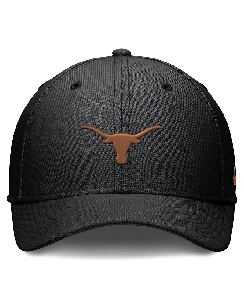 Nike Men's Black Texas Longhorns Rise Swoosh Dri-fit Flex Hat