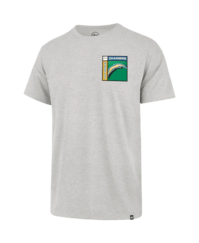 47 Brand Men's Gray Los Angeles Chargers Chrome Plate Franklin T-Shirt