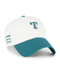 47 Brand Men's White/Teal Texas Rangers Contemporary Tonal Clean Up Adjustable Hat