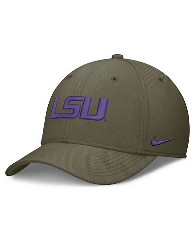 Nike Men's Olive Lsu Tigers Primetime SwooshFlex Dri-fit Hat