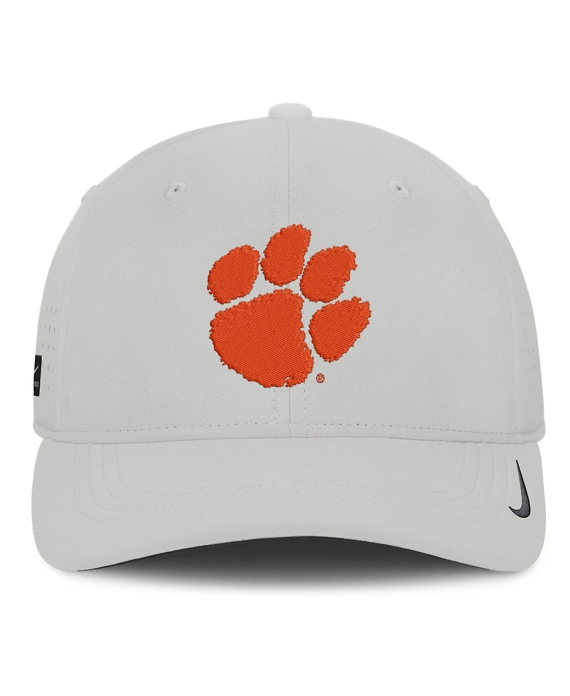 Nike Men's Gray Clemson Tigers 2026 Sideline Practice AeroBill SwooshFlex Dri-fit Hat