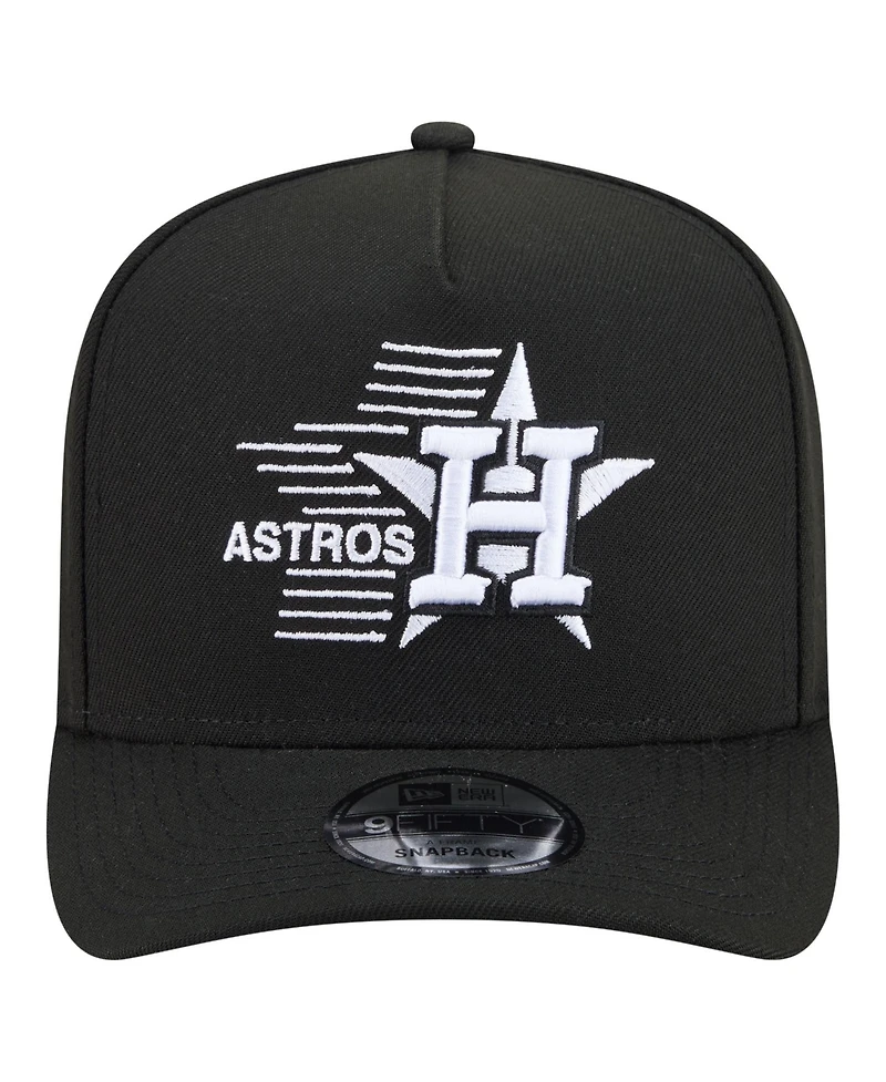 New Era Men's Black Houston Astros Motion A-Frame 9FIFTY Snapback Hat