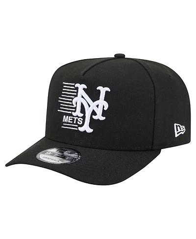 New Era Men's Black New York Mets Motion A-Frame 9FIFTY Snapback Hat