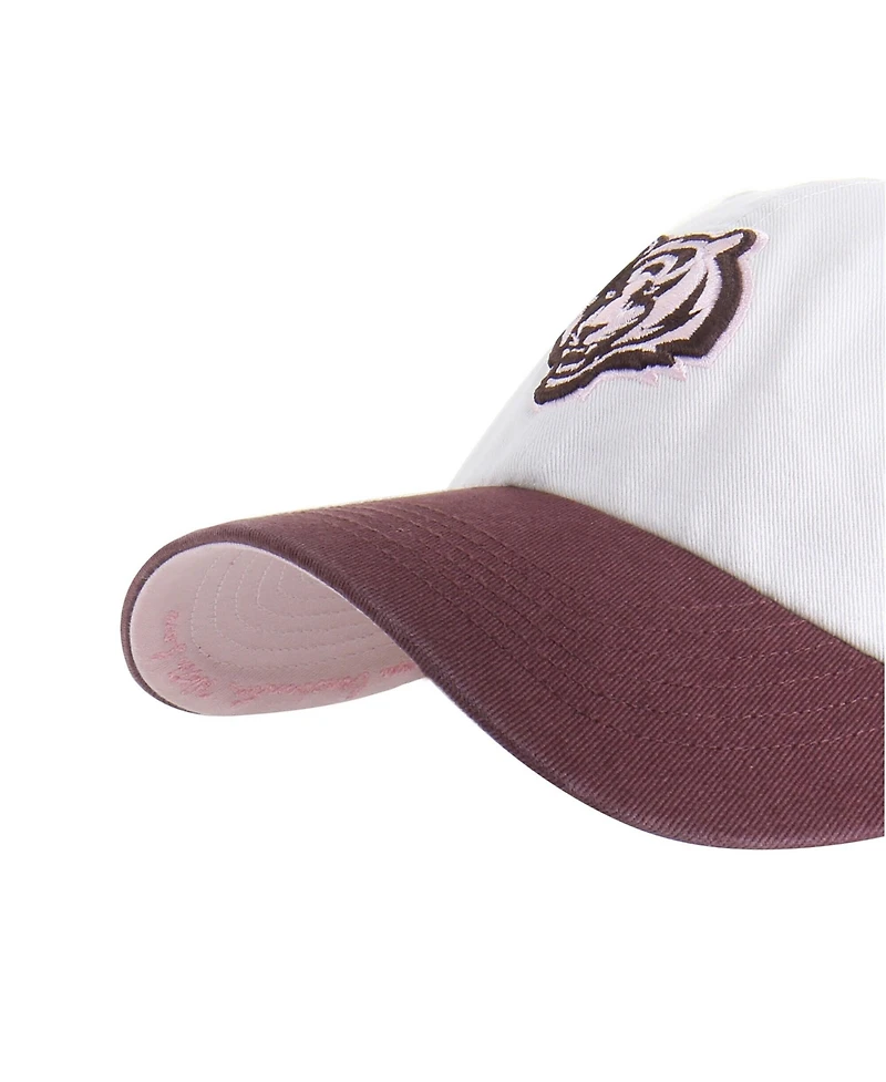 '47 Brand Men's and Women's Stone/Burgundy Cincinnati Bengals Love Letter Clean Up Adjustable Hat