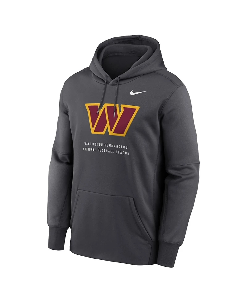Nike Men's Charcoal Washington Commanders Toss Sweep Therma-fit Hoodie