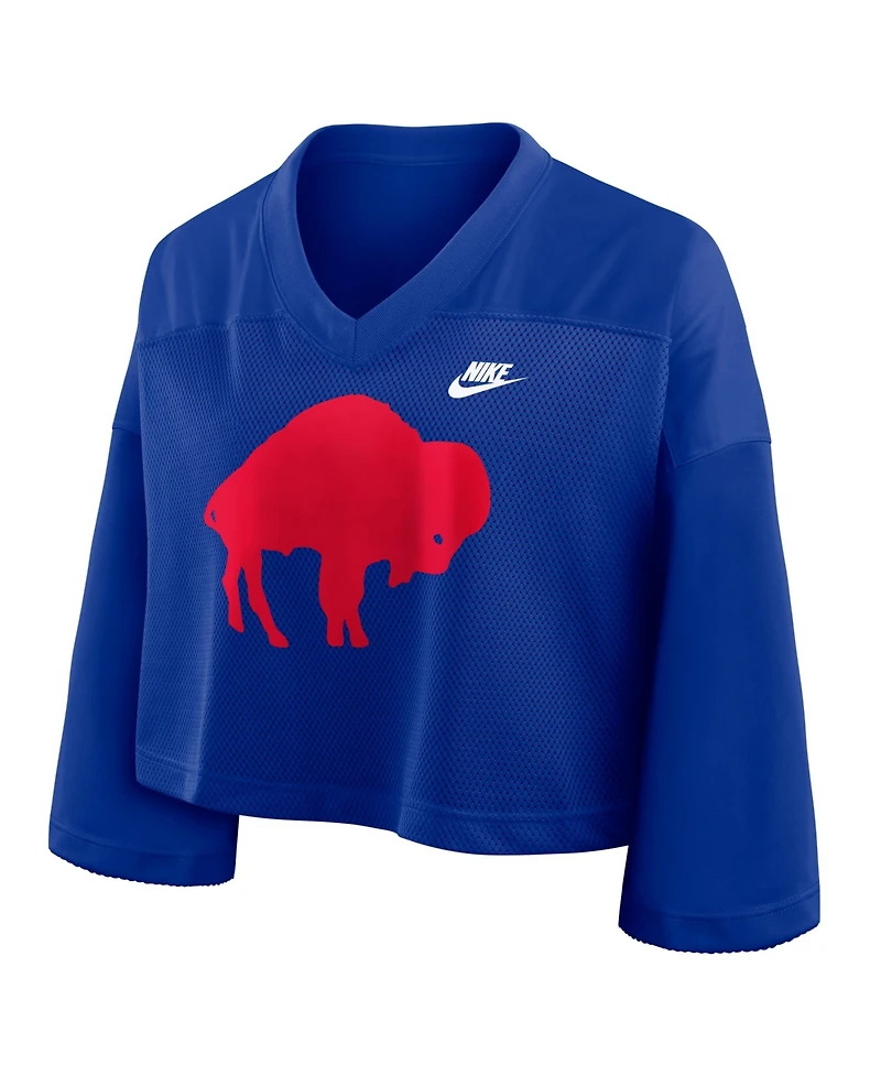 Nike Women's Buffalo Bills Rewind Dri-fit Mesh Cropped Jersey