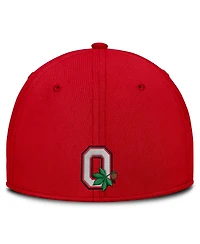 Nike Men's Natural/Scarlet Ohio State Buckeyes Legacy Swooshflex Dri-fit Hat