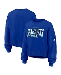 Nike Women's Royal Seattle Seahawks Oversized Phoenix Fleece Sweatshirt