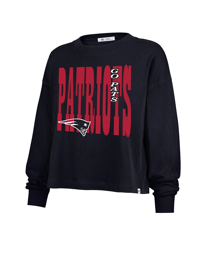 '47 Brand Women's New England Patriots Stacked Sydney Graphic Dropped-Shoulder Long-Sleeve T-Shirt