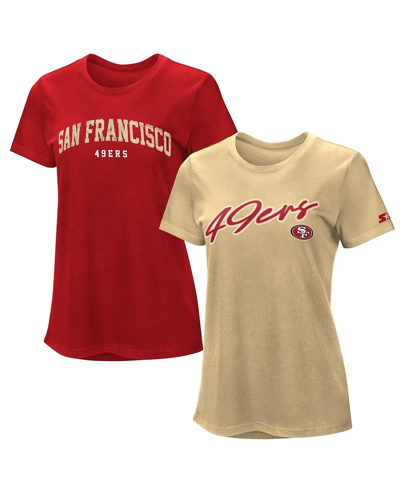 Starter Women's Scarlet/Gold San Francisco 49ers Combo Pack T-Shirt