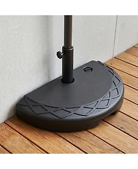 Costway Half Round Patio Umbrella Base with Pattern and Handle Fits 1.5"-1.9" Pole Diameters