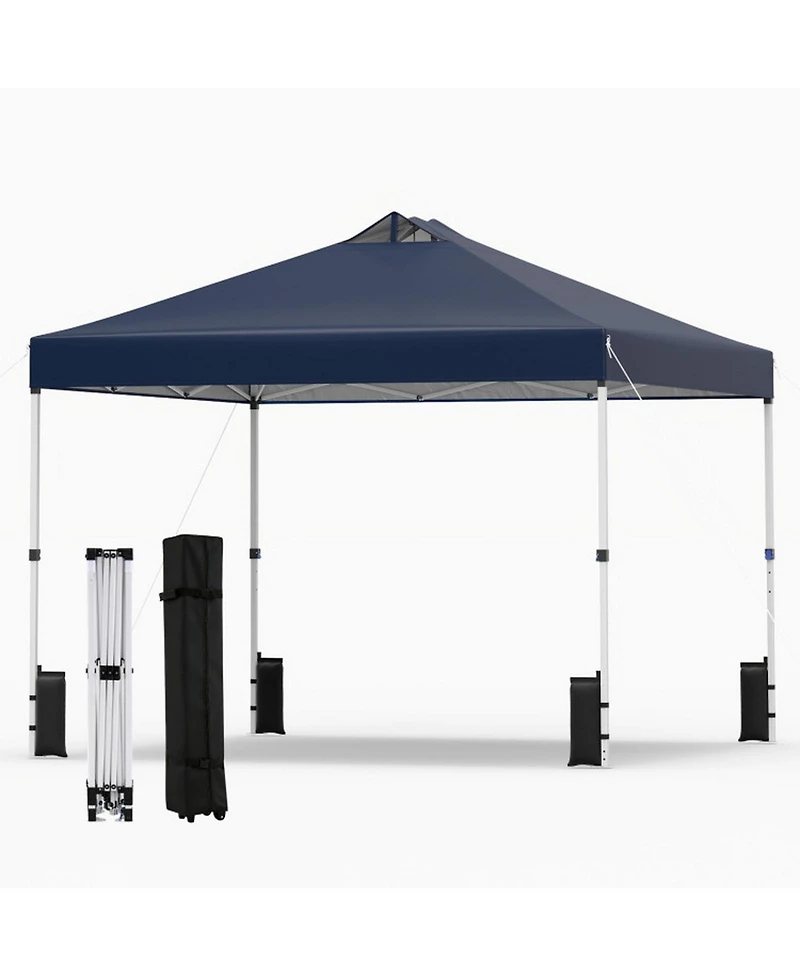 Gouun 10 x 10 ft Pop-Up Canopy Tent with Wheeled Storage Bag