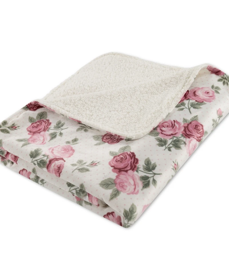 Huggies Baby Girls' Allover Rose Graphic Print Blanket
