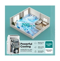 SereneLife 14,000 Btu Portable Ac and Heater with Wi-Fi, Dehumidifier and Fan, Window Kit Included