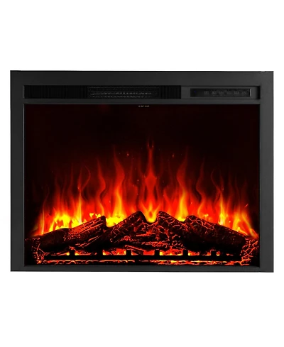 Slickblue Recessed Electric Fireplace Insert Wall Mounted Heater with Adjustable Flames
