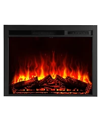 Slickblue Recessed Electric Fireplace Insert Wall Mounted Heater with Adjustable Flames