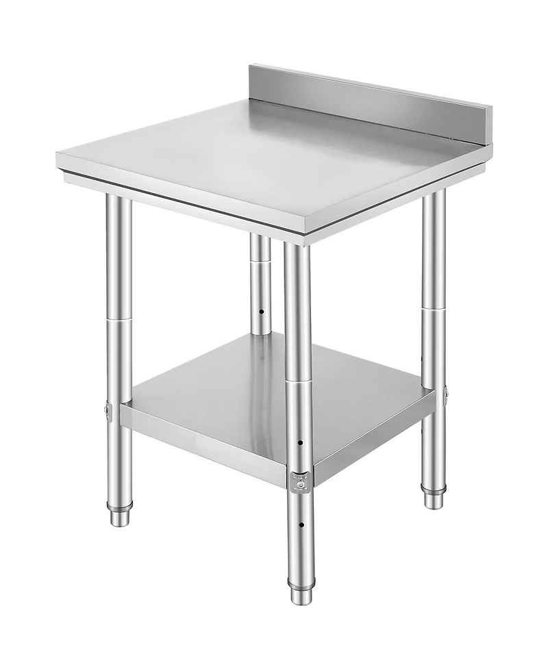Hongge 24 x 24 in Stainless Steel Prep Table with Adjustable Undershelf
