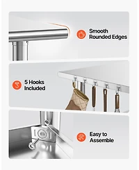 Hongge Mobile Stainless Steel Food Prep Table with Lockable Casters
