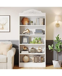 Tribesigns 73" 5-Tier Modern Bookshelf with Shelves