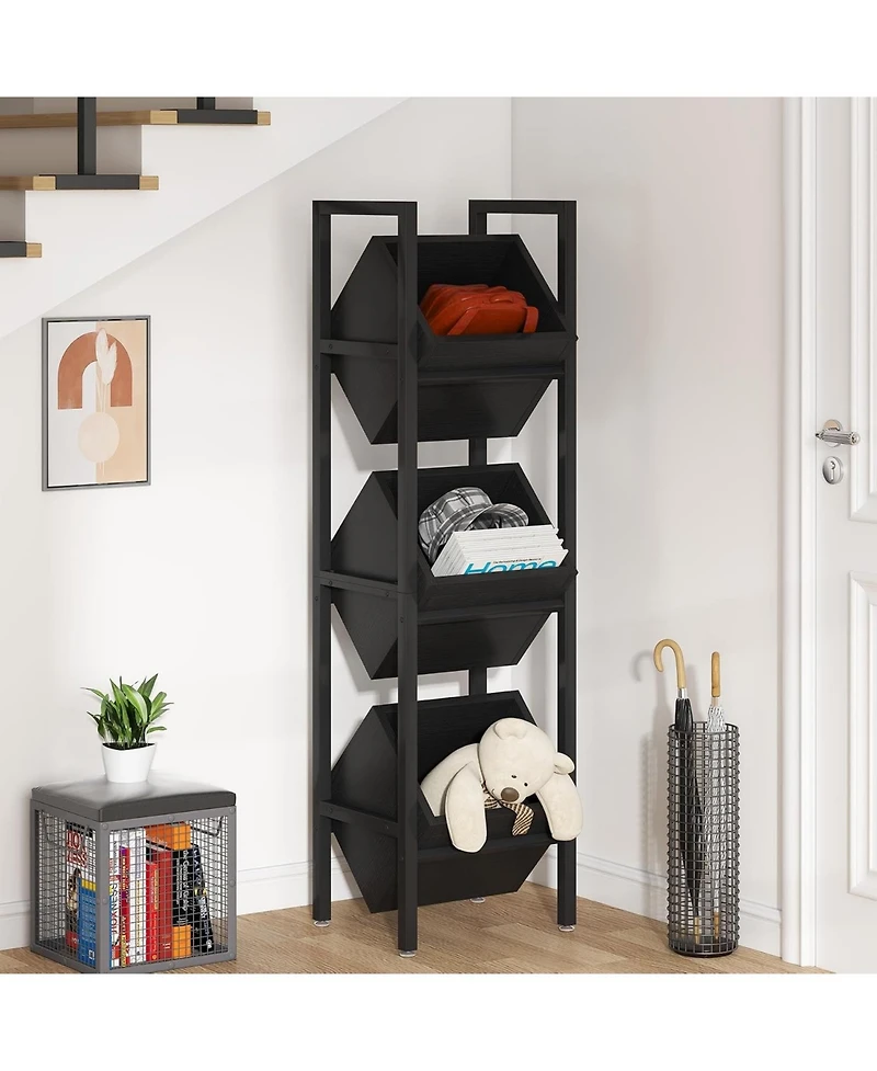 Tribesigns 3-Tier Basket Stand with Storage Baskets